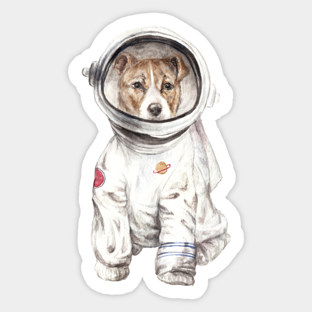 Laika Space Dog Astronaut Puppy Laika Sticker Teepublic